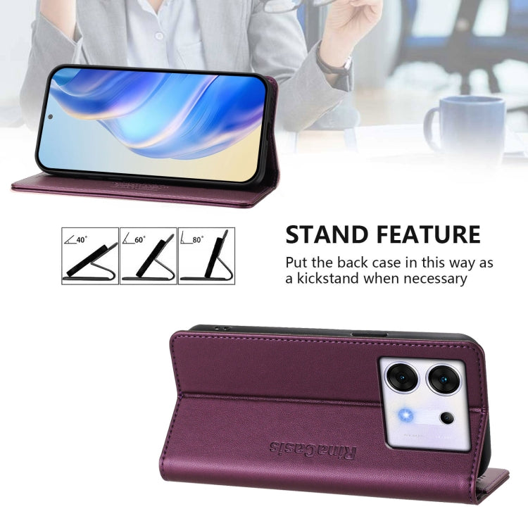 For Infinix Zero 30 5G RC01 Dual-Folded Magnetic Suction RFID Leather Phone Case