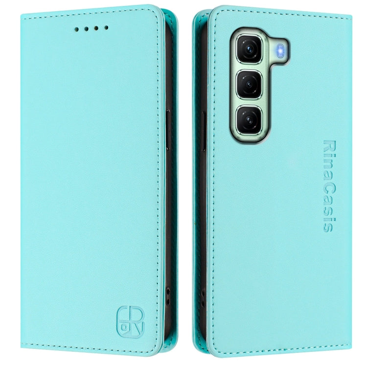 For Infinix Hot 50 5G RC01 Dual-Folded Magnetic Suction RFID Leather Phone Case