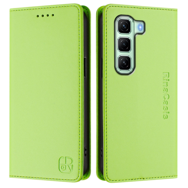 For Infinix Hot 50 5G RC01 Dual-Folded Magnetic Suction RFID Leather Phone Case