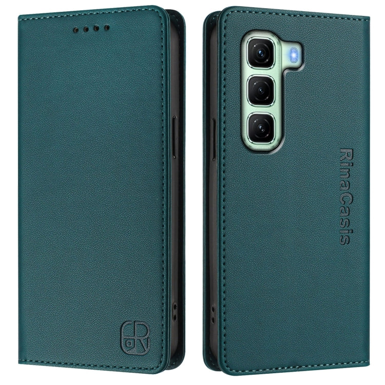 For Infinix Hot 50 5G RC01 Dual-Folded Magnetic Suction RFID Leather Phone Case