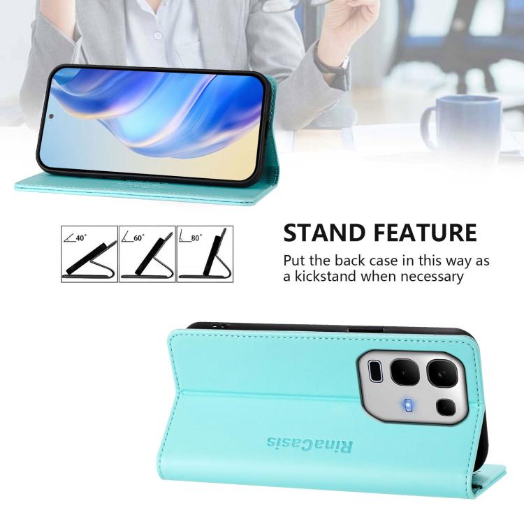 For Infinix Note 50s RC01 Dual-Folded Magnetic Suction RFID Leather Phone Case