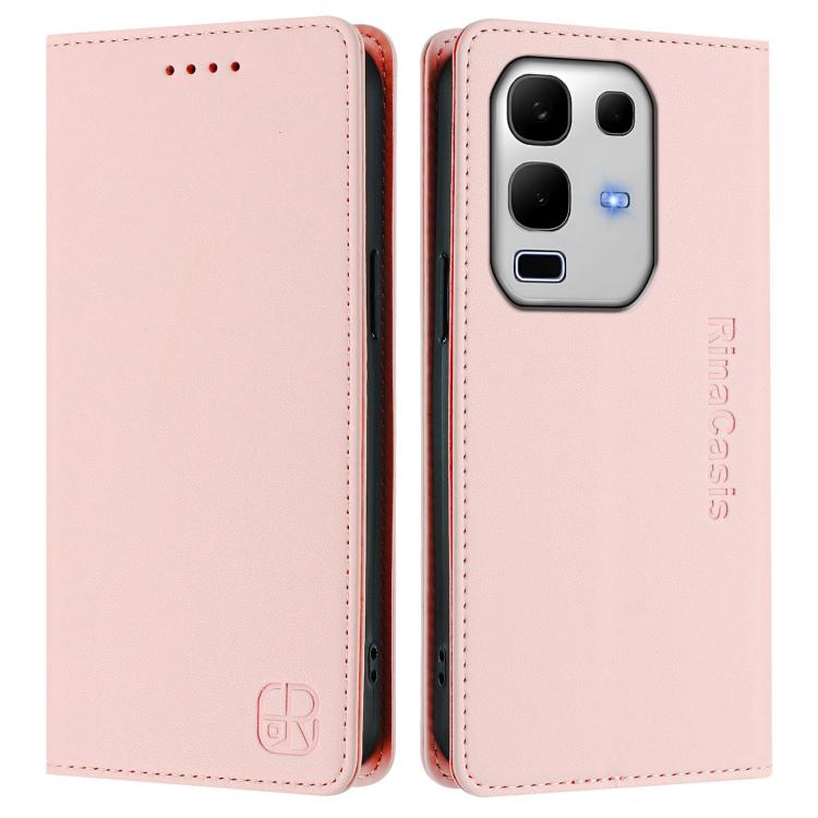 For Infinix Note 50s RC01 Dual-Folded Magnetic Suction RFID Leather Phone Case