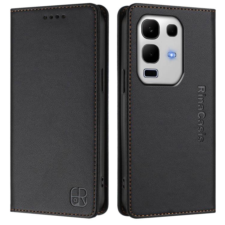 For Infinix Note 50s RC01 Dual-Folded Magnetic Suction RFID Leather Phone Case