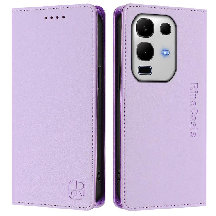 For Infinix Note 50s RC01 Dual-Folded Magnetic Suction RFID Leather Phone Case