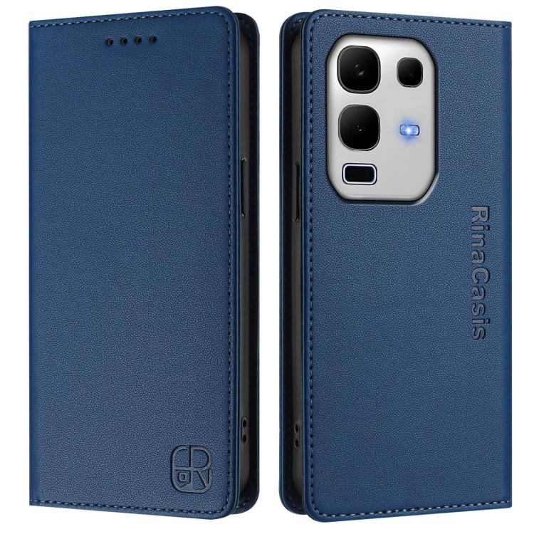 For Infinix Note 50s RC01 Dual-Folded Magnetic Suction RFID Leather Phone Case