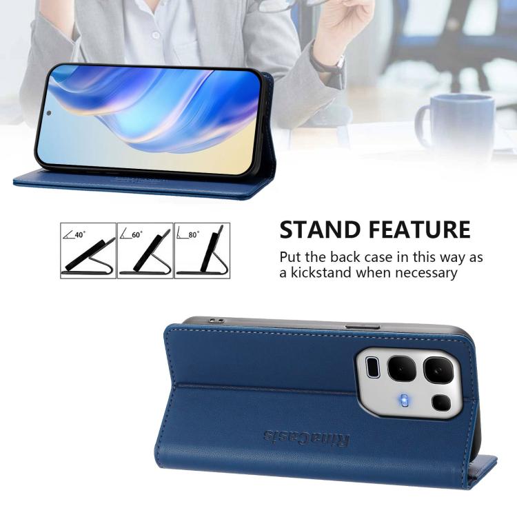 For Infinix Note 50s RC01 Dual-Folded Magnetic Suction RFID Leather Phone Case