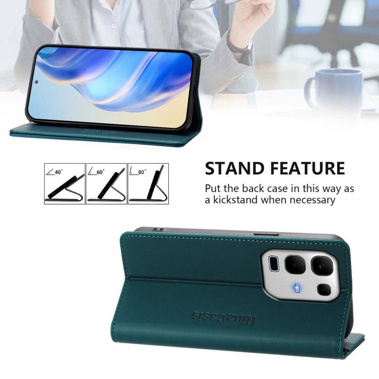 For Infinix Note 50s RC01 Dual-Folded Magnetic Suction RFID Leather Phone Case