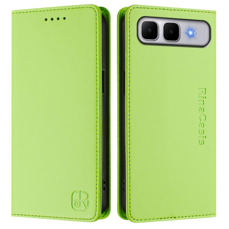 For Infinix Smart 10 Plus 4G RC01 Dual-Folded Magnetic Suction RFID Leather Phone Case