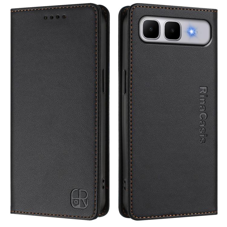 For Infinix Smart 10 Plus 4G RC01 Dual-Folded Magnetic Suction RFID Leather Phone Case