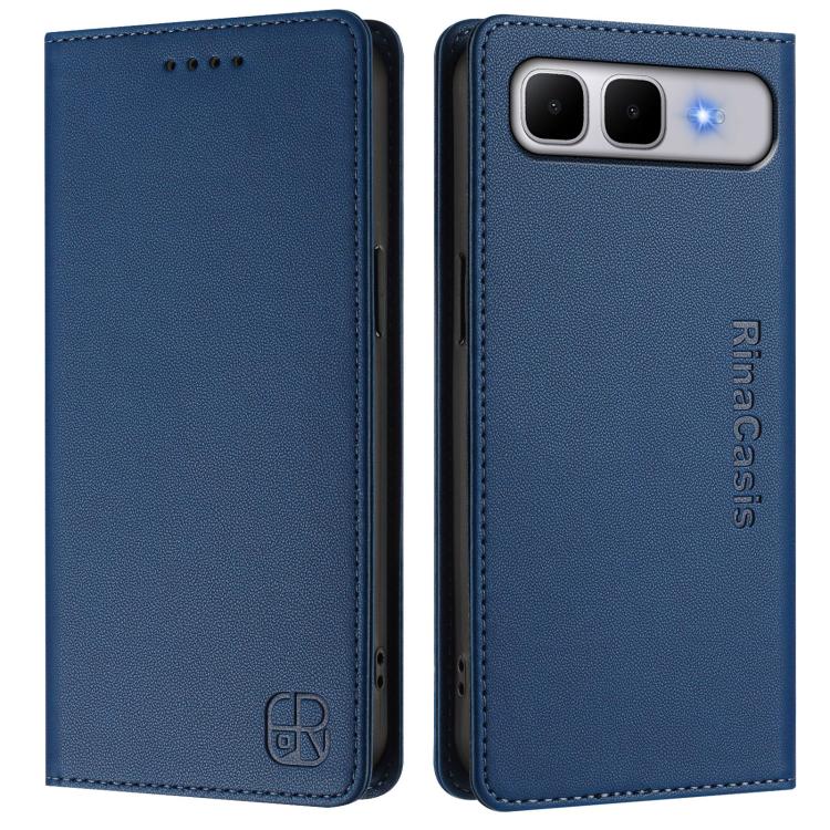For Infinix Smart 10 Plus 4G RC01 Dual-Folded Magnetic Suction RFID Leather Phone Case