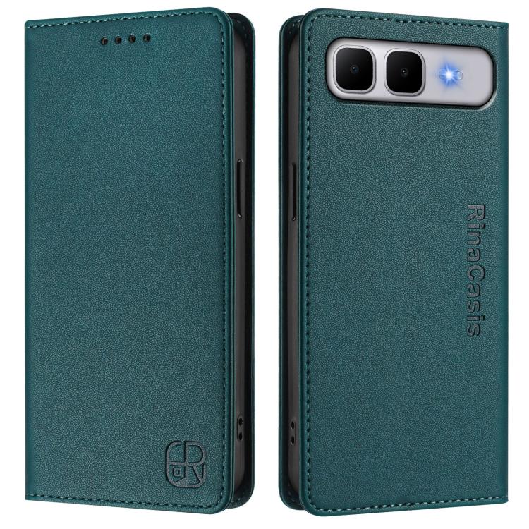 For Infinix Smart 10 Plus 4G RC01 Dual-Folded Magnetic Suction RFID Leather Phone Case