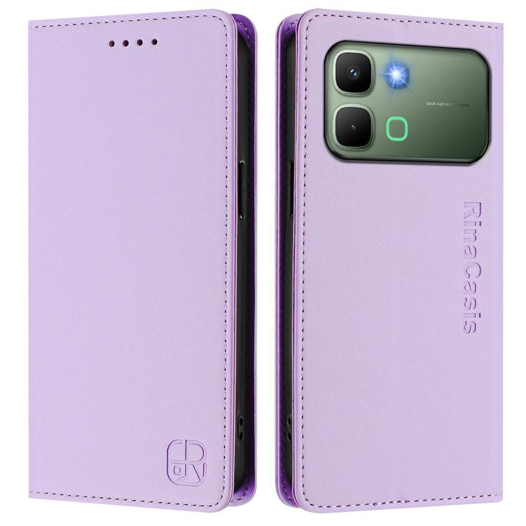 For Infinix Note Edge 5G RC01 Dual-Folded Magnetic Suction RFID Leather Phone Case