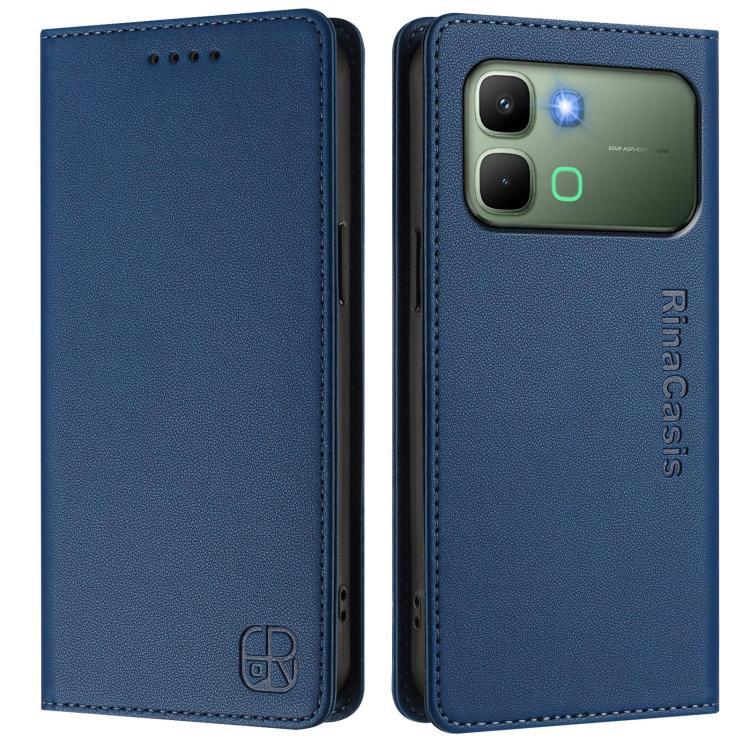 For Infinix Note Edge 5G RC01 Dual-Folded Magnetic Suction RFID Leather Phone Case