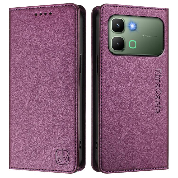 For Infinix Note Edge 5G RC01 Dual-Folded Magnetic Suction RFID Leather Phone Case