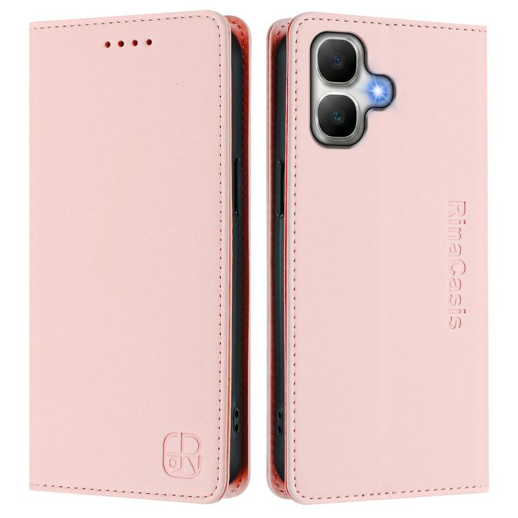 For Infinix Smart 20 4G RC01 Dual-Folded Magnetic Suction RFID Leather Phone Case