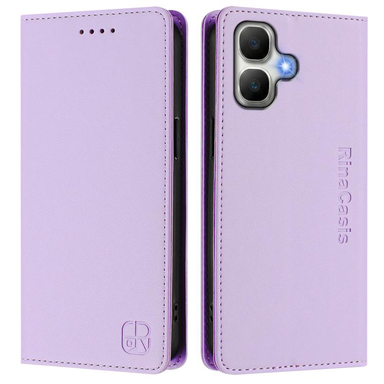 For Infinix Smart 20 4G RC01 Dual-Folded Magnetic Suction RFID Leather Phone Case