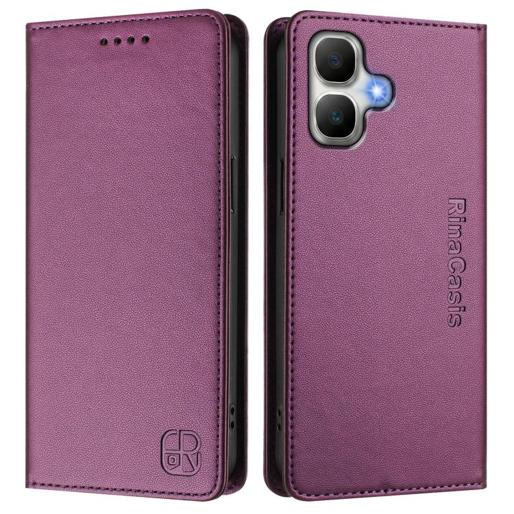 For Infinix Smart 20 4G RC01 Dual-Folded Magnetic Suction RFID Leather Phone Case