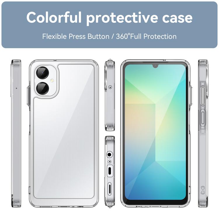 For Samsung Galaxy A06 5G Colorful Series Acrylic Hybrid TPU Phone Case