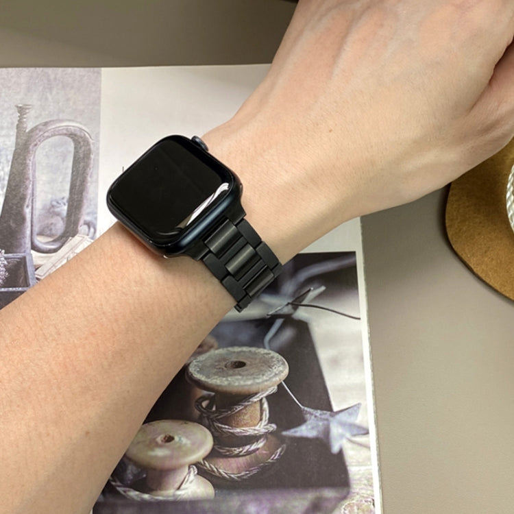 For Apple Watch 46mm / 49mm / 45mm / 44mm T-shaped Magnetic Buckle Stainless Steel Rubber Watch Band