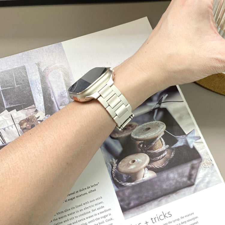 For Apple Watch 46mm / 49mm / 45mm / 44mm T-shaped Magnetic Buckle Stainless Steel Rubber Watch Band