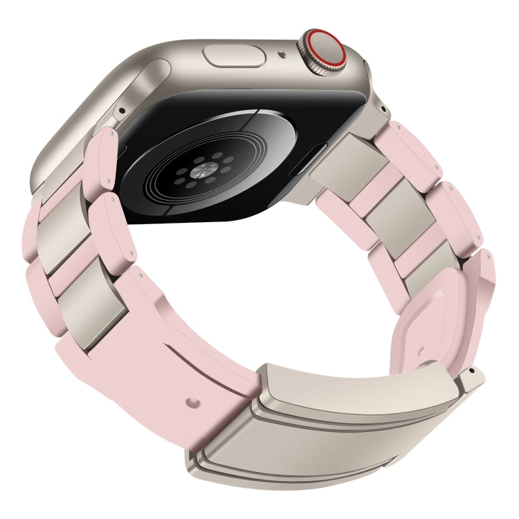For Apple Watch 42mm / 41mm / 40mm / 38mm T-shaped Magnetic Buckle Stainless Steel Rubber Watch Band