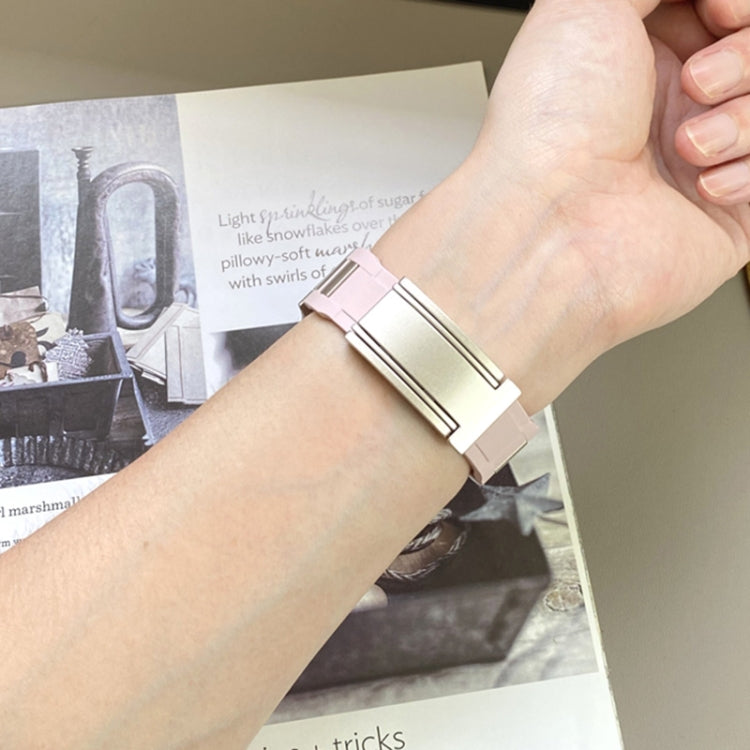 For Apple Watch 42mm / 41mm / 40mm / 38mm T-shaped Magnetic Buckle Stainless Steel Rubber Watch Band