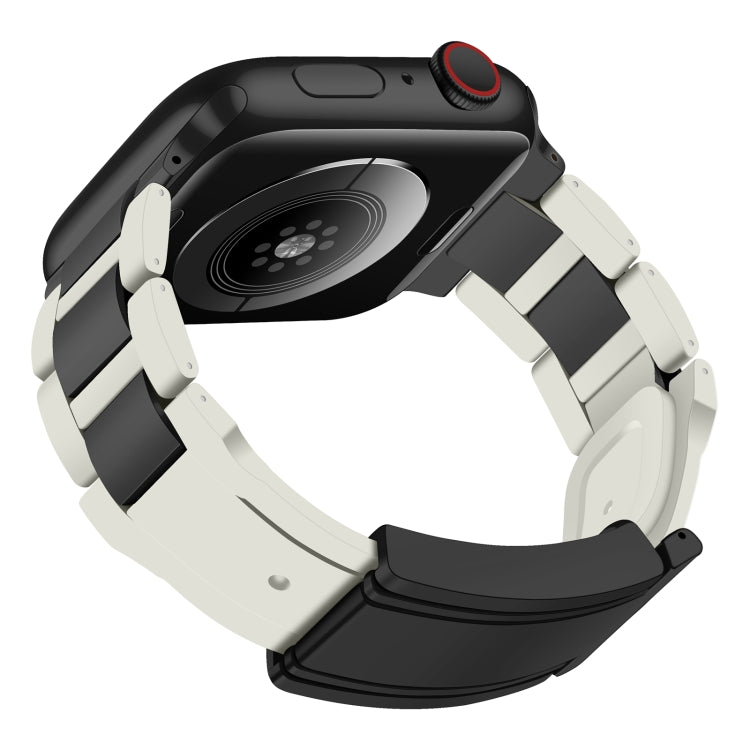 For Apple Watch 42mm / 41mm / 40mm / 38mm T-shaped Magnetic Buckle Stainless Steel Rubber Watch Band