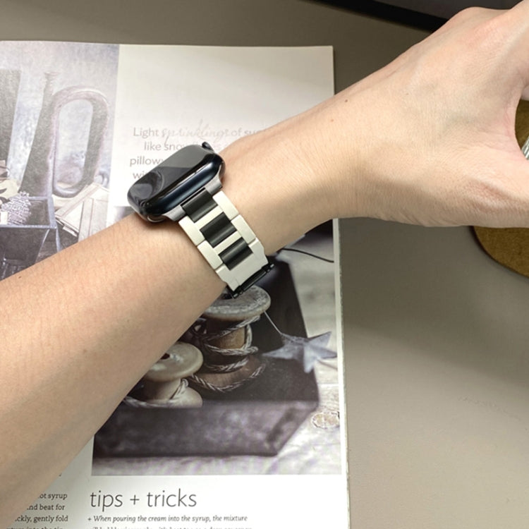 For Apple Watch 42mm / 41mm / 40mm / 38mm T-shaped Magnetic Buckle Stainless Steel Rubber Watch Band