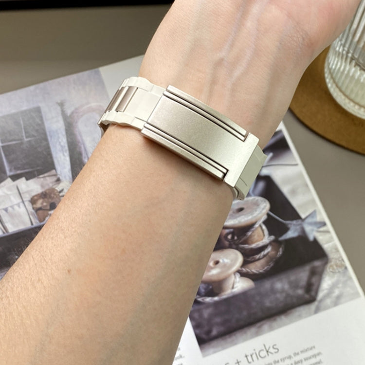 For Apple Watch 42mm / 41mm / 40mm / 38mm T-shaped Magnetic Buckle Stainless Steel Rubber Watch Band