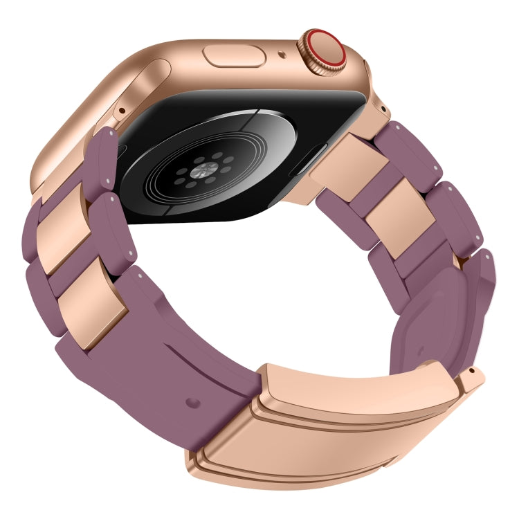 For Apple Watch 42mm / 41mm / 40mm / 38mm T-shaped Magnetic Buckle Stainless Steel Rubber Watch Band