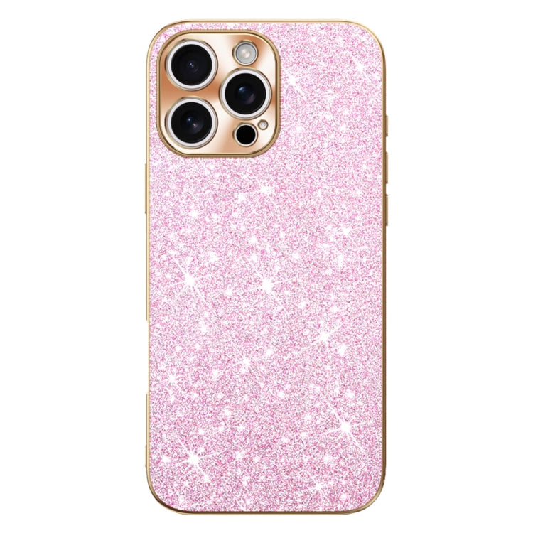 For iPhone 16 Pro Electroplating Star Diamond CD Texture Lens Ring Phone Case