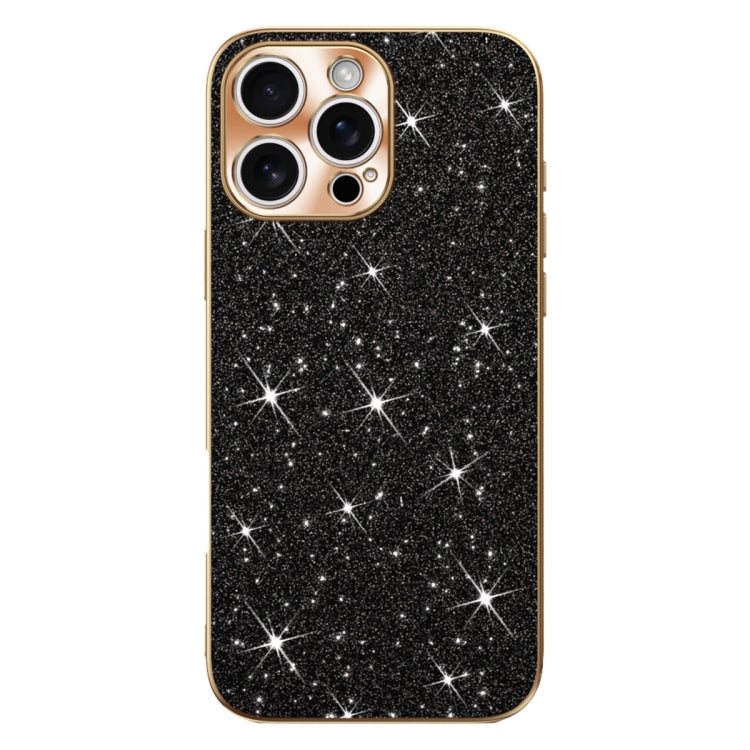 For iPhone 16 Pro Electroplating Star Diamond CD Texture Lens Ring Phone Case