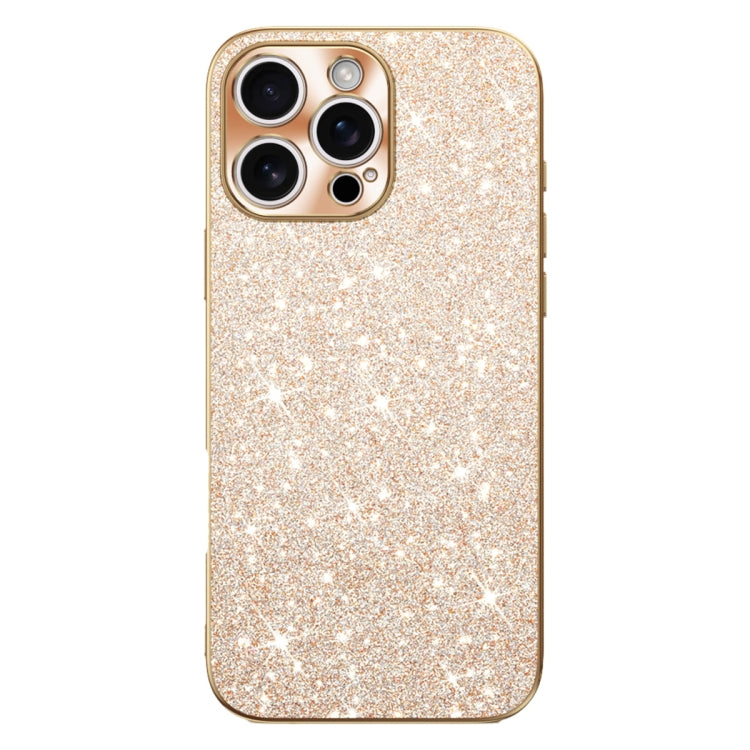 For iPhone 16 Pro Electroplating Star Diamond CD Texture Lens Ring Phone Case