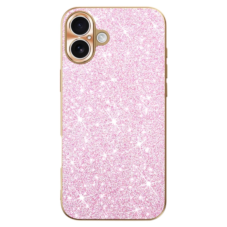 For iPhone 16 Plus Electroplating Star Diamond CD Texture Lens Ring Phone Case
