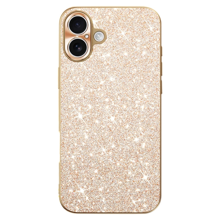 For iPhone 16 Electroplating Star Diamond CD Texture Lens Ring Phone Case