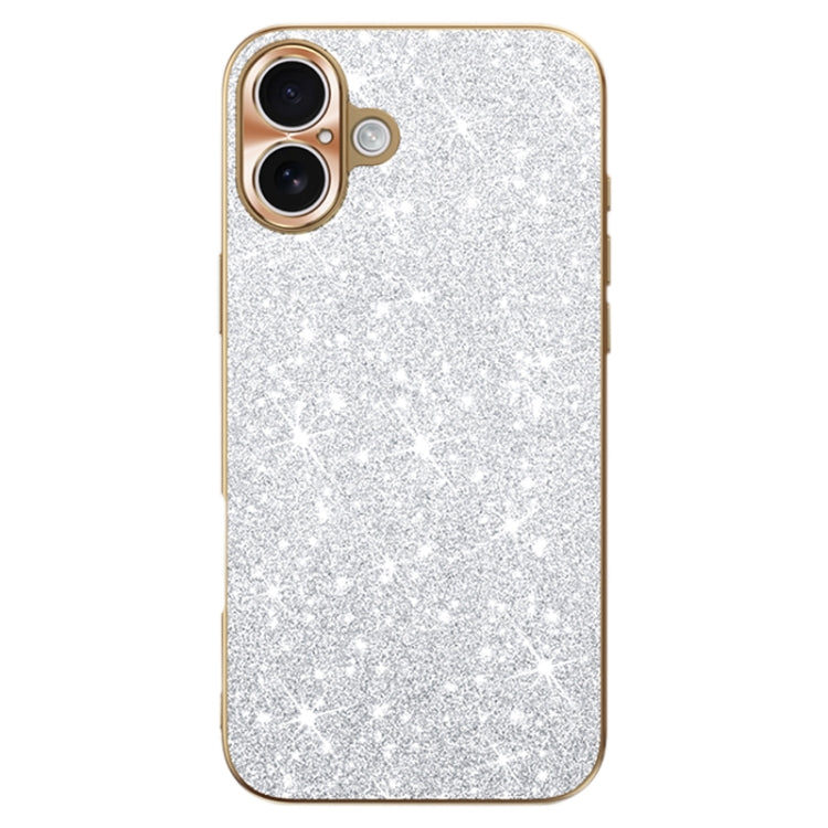 For iPhone 16 Electroplating Star Diamond CD Texture Lens Ring Phone Case