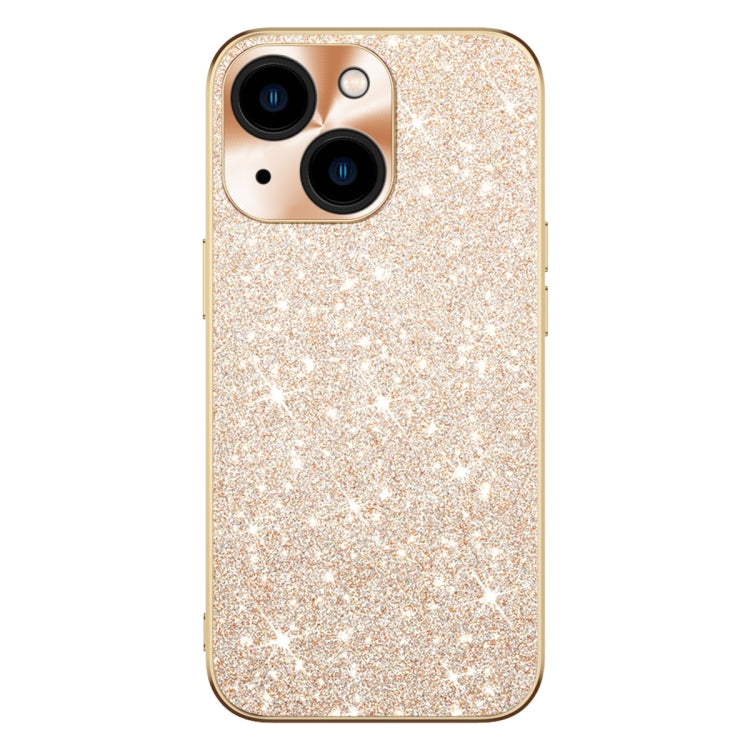 For iPhone 15 Electroplating Star Diamond CD Texture Lens Ring Phone Case