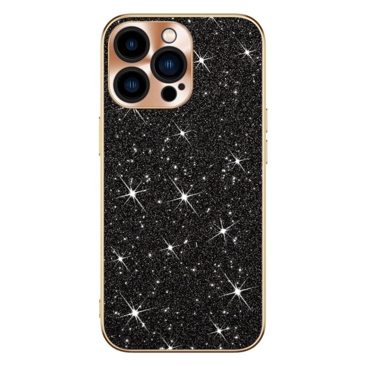 For iPhone 14 Pro Max Electroplating Star Diamond CD Texture Lens Ring Phone Case