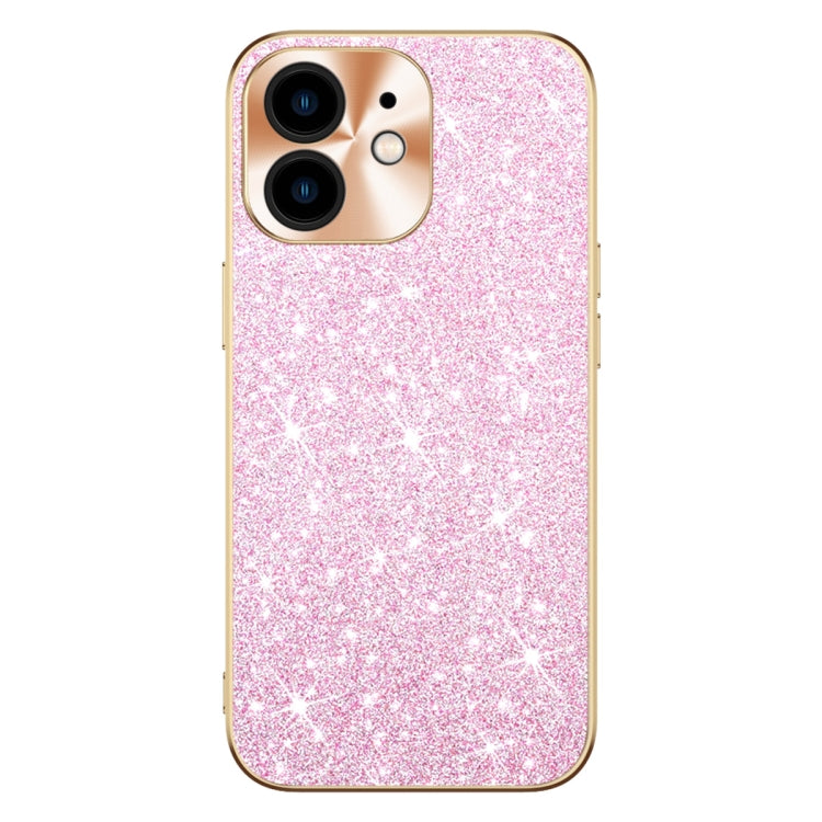 For iPhone 12 Electroplating Star Diamond CD Texture Lens Ring Phone Case