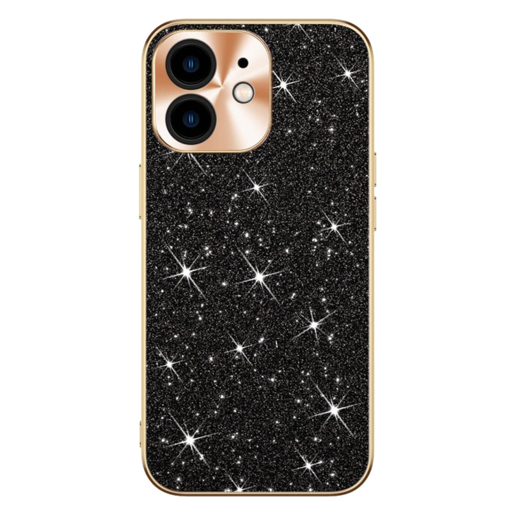 For iPhone 12 Electroplating Star Diamond CD Texture Lens Ring Phone Case