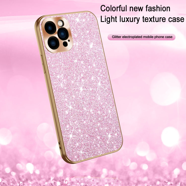 For iPhone 16 Pro Electroplating Star Diamond CD Texture Lens Ring Phone Case
