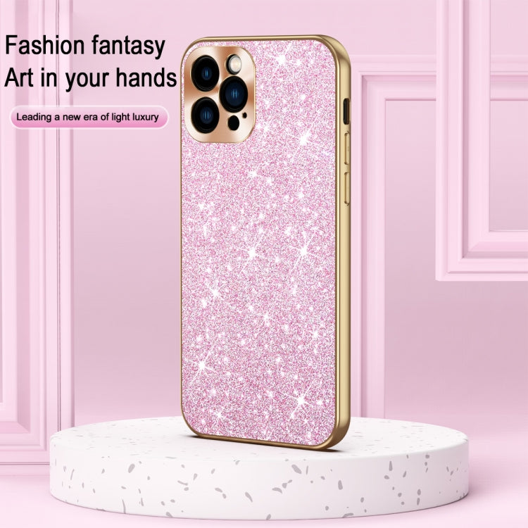 For iPhone 16 Pro Electroplating Star Diamond CD Texture Lens Ring Phone Case