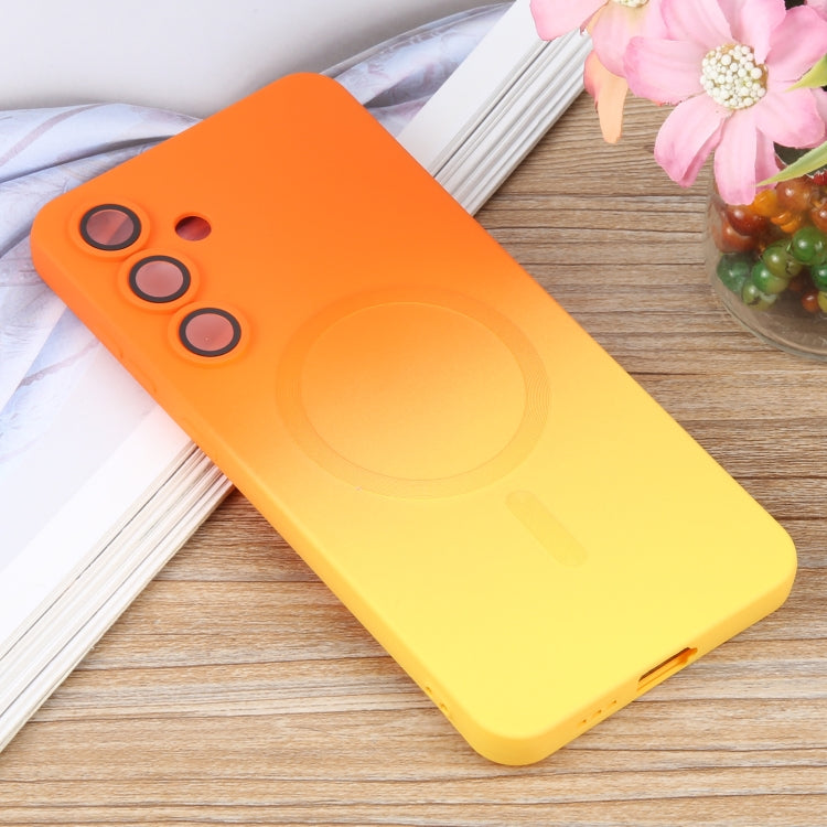 For Samsung Galaxy S25 5G Liquid TPU Silicone Gradient MagSafe Phone Case
