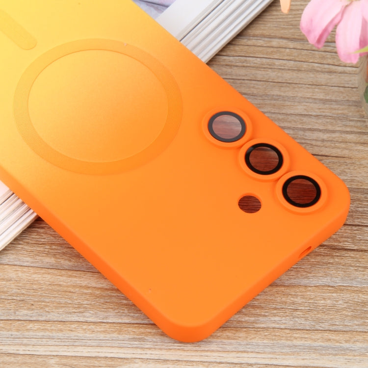 For Samsung Galaxy S25 5G Liquid TPU Silicone Gradient MagSafe Phone Case