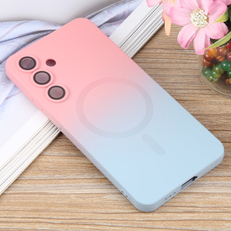 For Samsung Galaxy S25 5G Liquid TPU Silicone Gradient MagSafe Phone Case