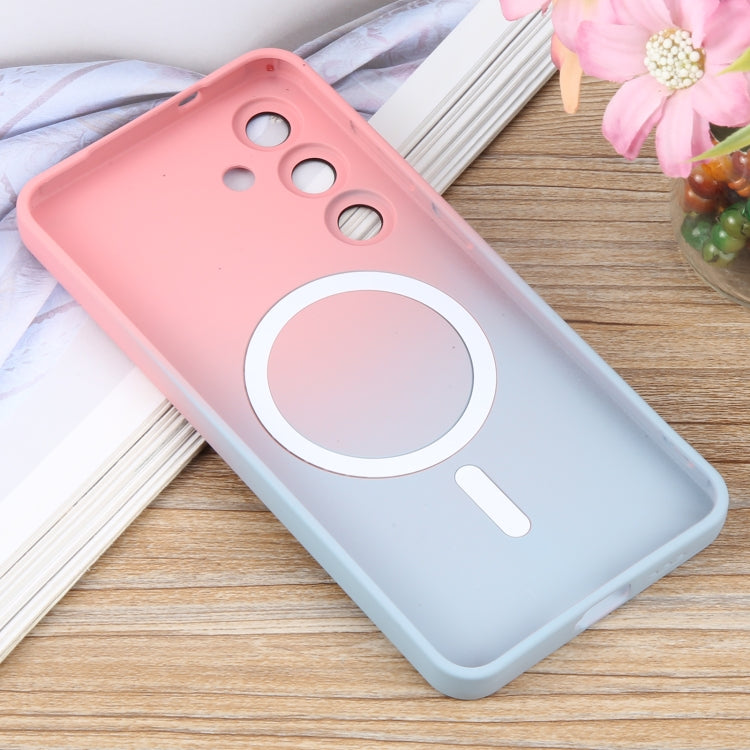 For Samsung Galaxy S25 5G Liquid TPU Silicone Gradient MagSafe Phone Case