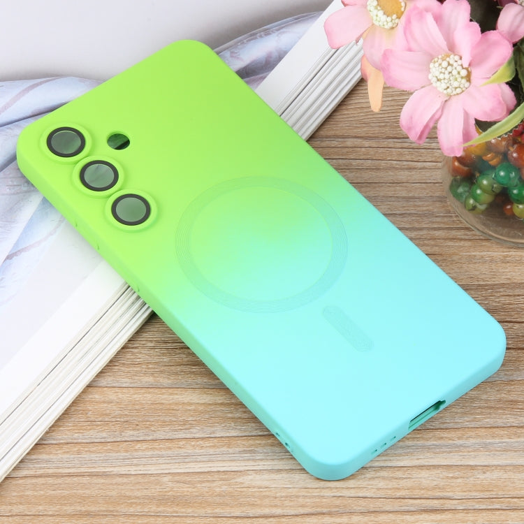 For Samsung Galaxy S25 5G Liquid TPU Silicone Gradient MagSafe Phone Case
