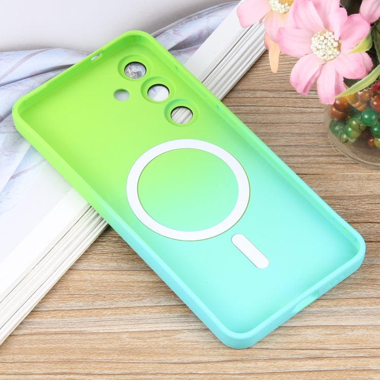 For Samsung Galaxy S25 5G Liquid TPU Silicone Gradient MagSafe Phone Case