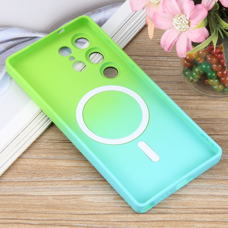 For Samsung Galaxy S25 Ultra 5G Liquid TPU Silicone Gradient MagSafe Phone Case