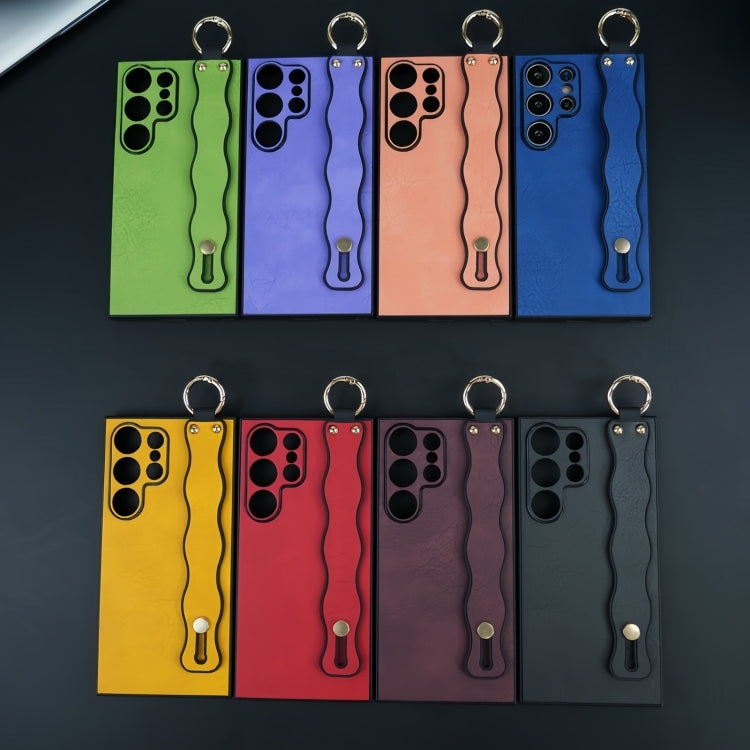 For Samsung Galaxy S22+ 5G Wavy Wristband Bracket TPU Phone Case